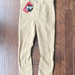 Horze youth girls tan riding breeches.
